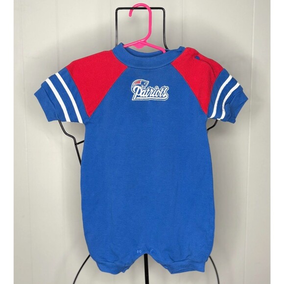 Vintage Patriots Outfit NFL Toddler Touchdown Club Sz 24 M Baby One Piece Jumper - Picture 1 of 7
